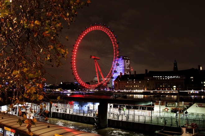 London Eye à noite, Londres