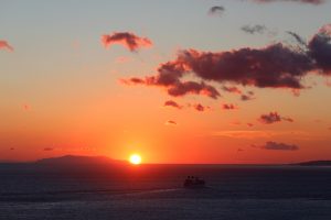 Pôr do sol em Mykonos, Grécia